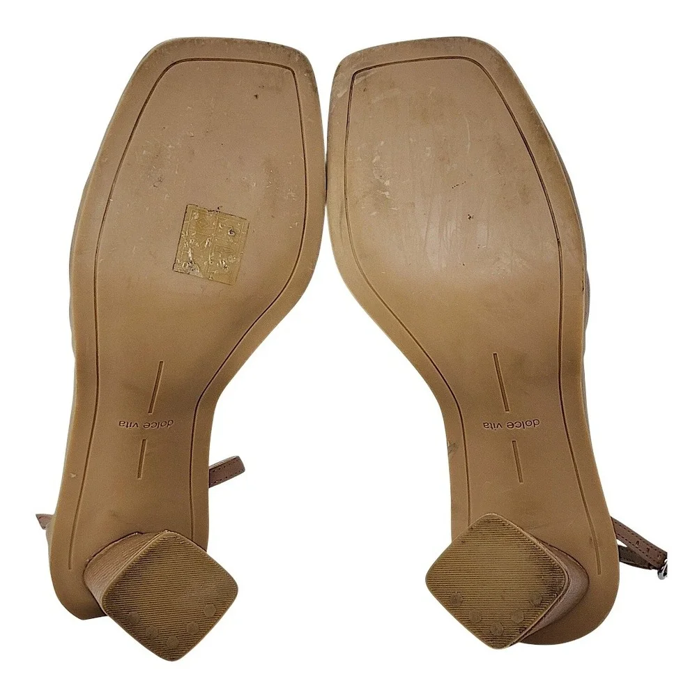 Dolce Vita Tan Strappy Block Heel Sandals